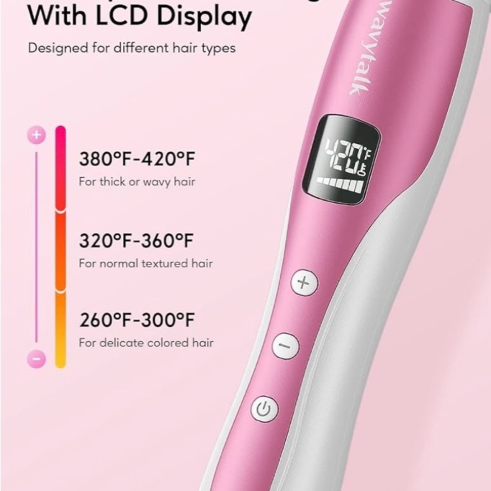Wavytalk 3/8” barrel, Pro Curling Wand, in pink (NIB)  MSRP $37 - Picture 6 of 7